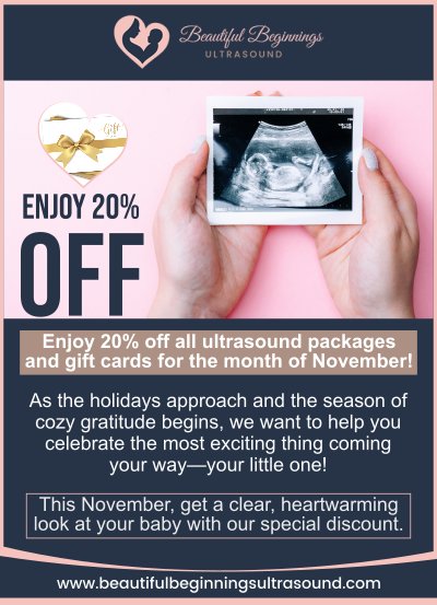 Special Offers for Beautiful Beginnings Ultrasound Clinic Located in Shrewsbury, NJ Special Offers for Beautiful Beginnings Ultrasound Clinic Located in Shrewsbury, NJ